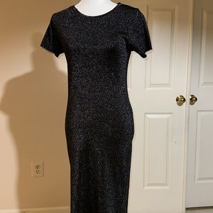 Miss Selfridge Black Glitter Sweater Dress